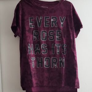 Purple Graphic Tee - Every Rose Has Its Thorn